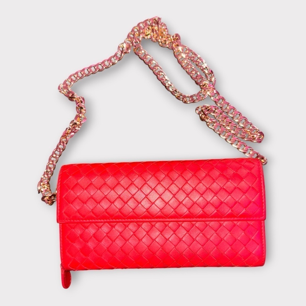 Bottega Veneta Red Intrecciato Woven Leather Continental Wallet (Authentic - Picture 14 of 16